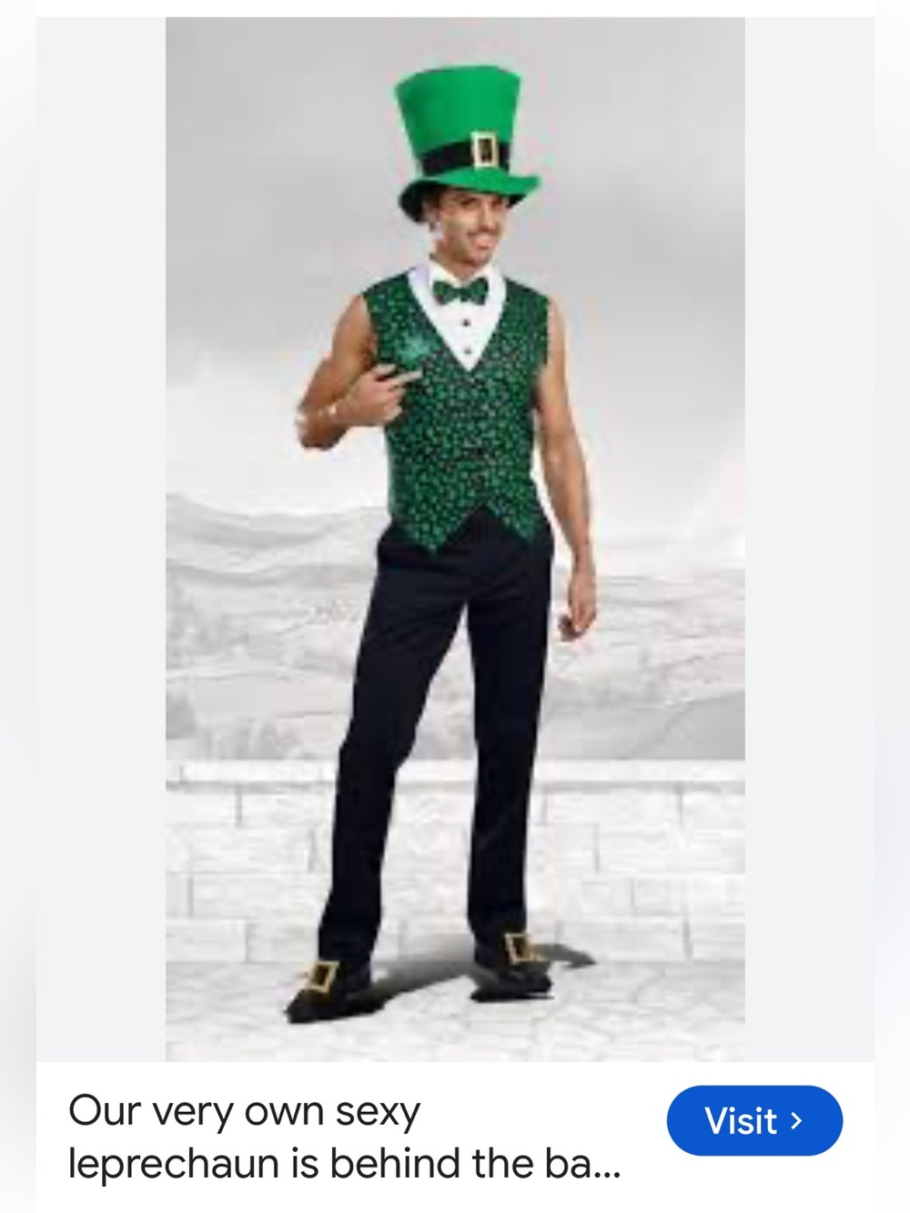 #3025**Irish Leprechaun Vest & Bow Tie Set/Green Clover Pattern